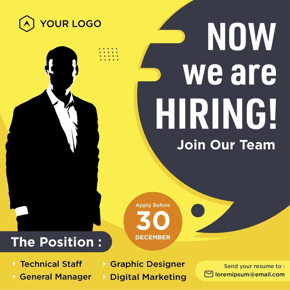 We are hiring social media post promotion vector