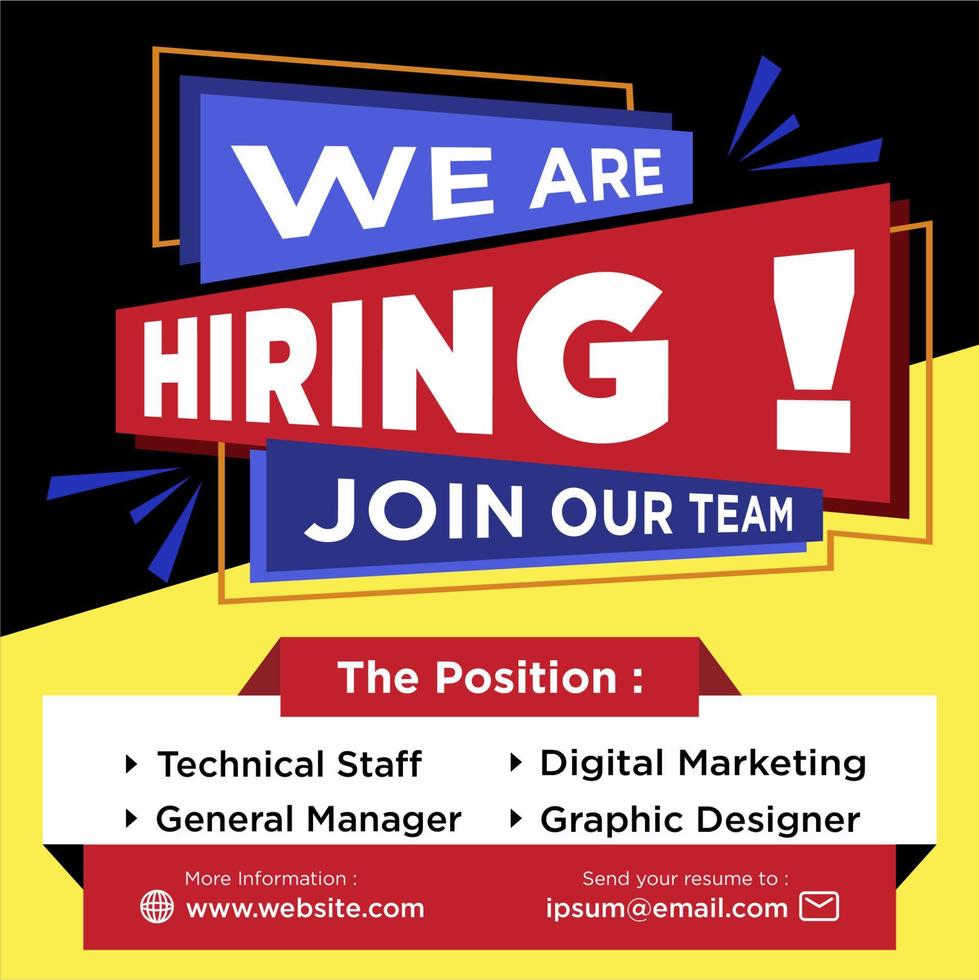 We are hiring social media post promotion vector