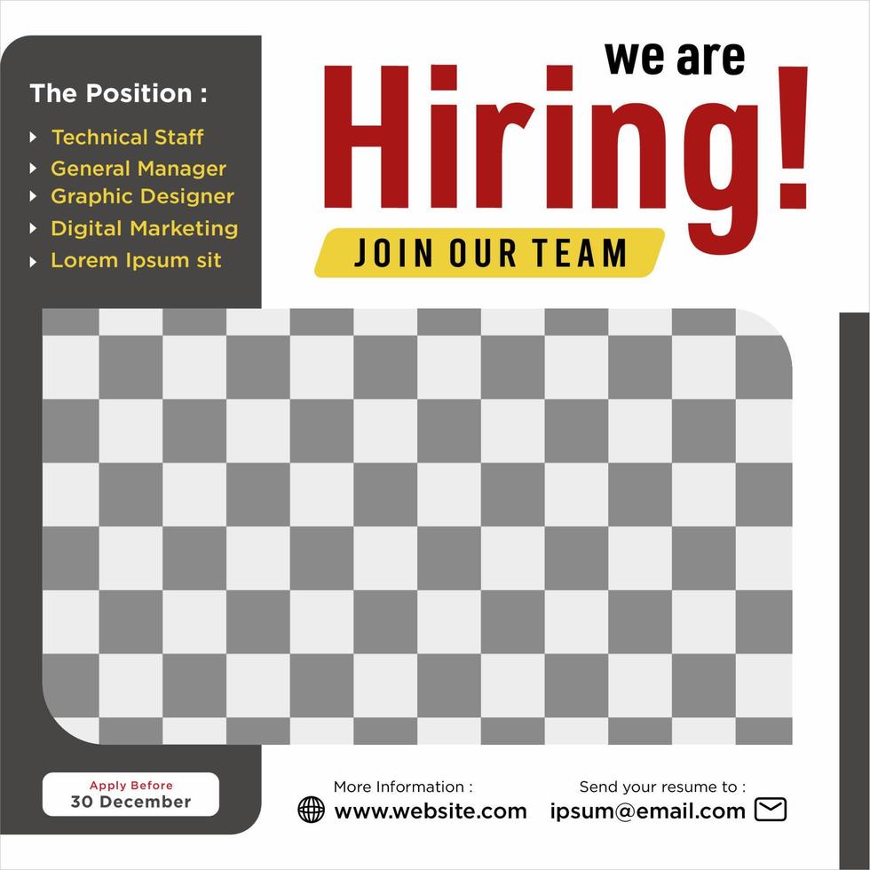 We are hiring social media post promotion vector