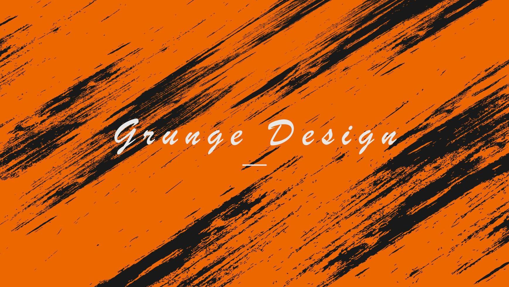 Abstract Orange Black Grunge Texture Background Design vector