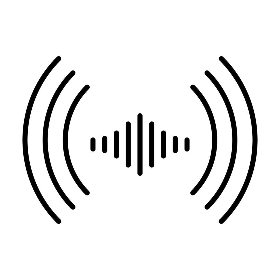 icono de onda de radio de sonido conexión de señal de sonido wifi vectorial para diseño gráfico, logotipo, sitio web, redes sociales, aplicación móvil, ilustración de interfaz de usuario vector