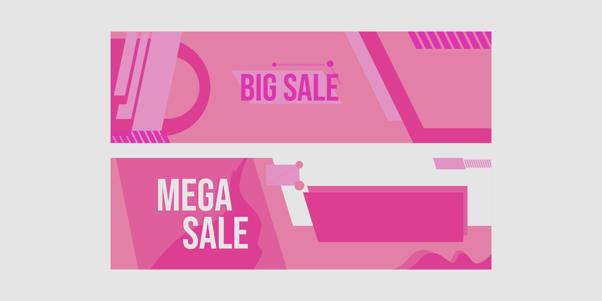 banner rosa, gran venta, mega venta vector