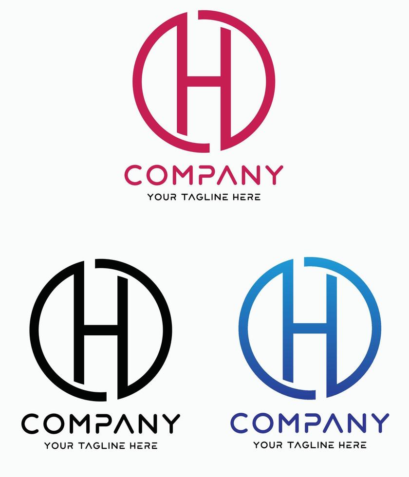 logotipo de letra h logotipo de letra h logotipo del alfabeto vector logotipo circular