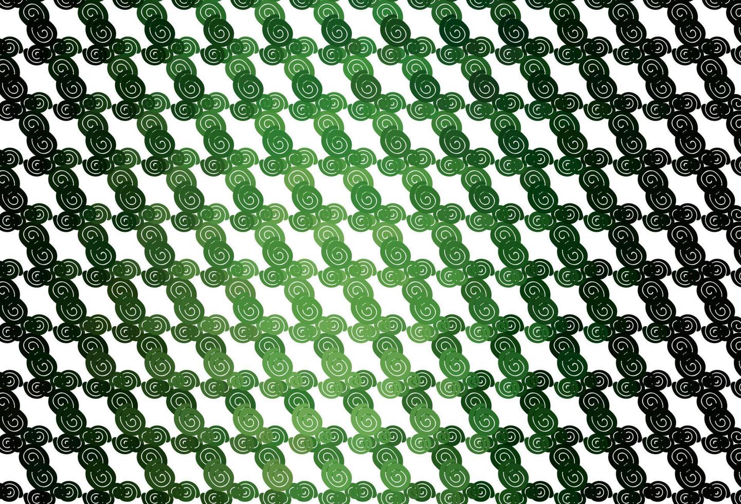 patrón de vector verde claro con líneas, óvalos.