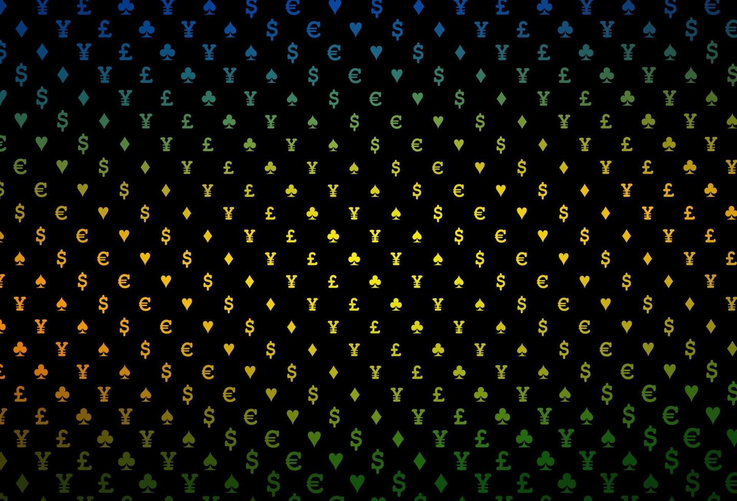 Dark green vector pattern with symbol of cards.