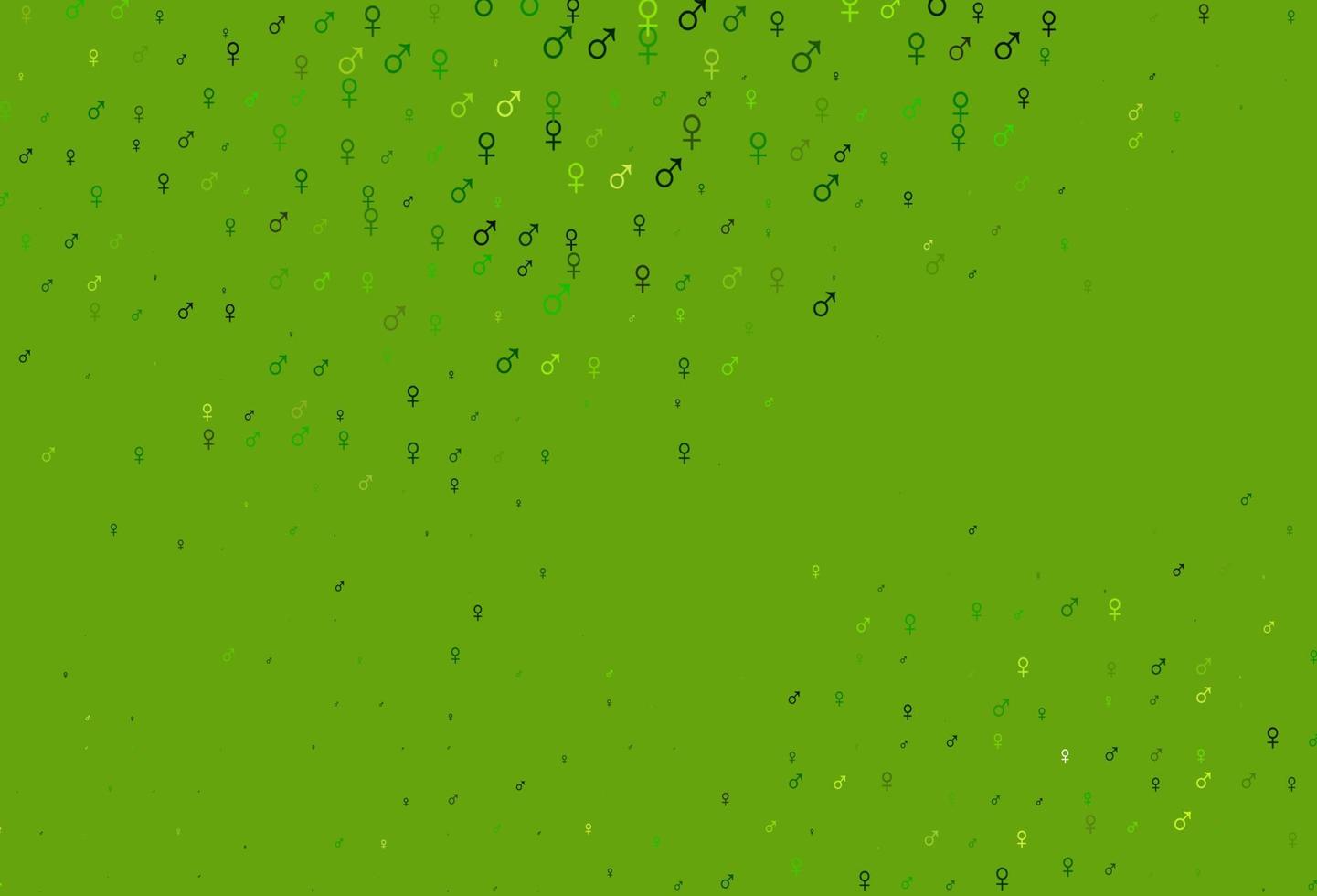 patrón vectorial verde claro con elementos de género. vector