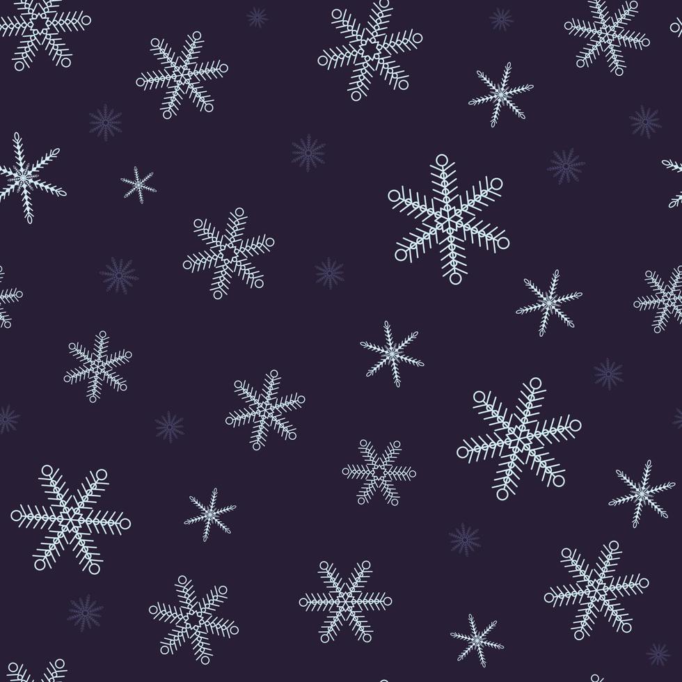 Seamless pattern from the silhouette of snowflakes, christmas design, Illustration of cute snowflake icon vector