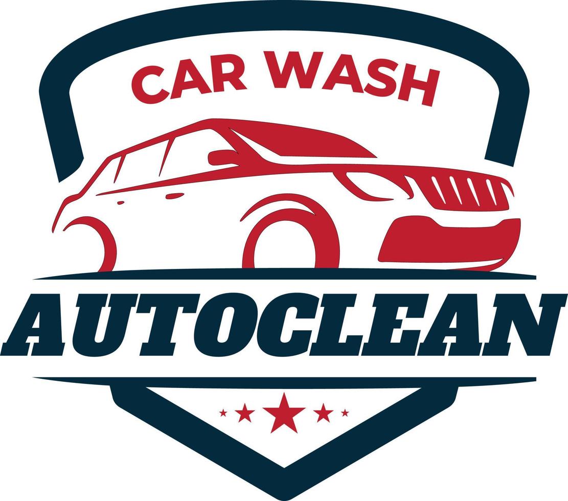 ilustración del logotipo de limpieza automática de lavado de autos vector