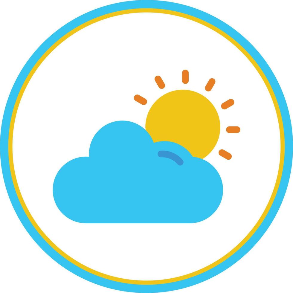 Cloud Sun Vector Icon Design