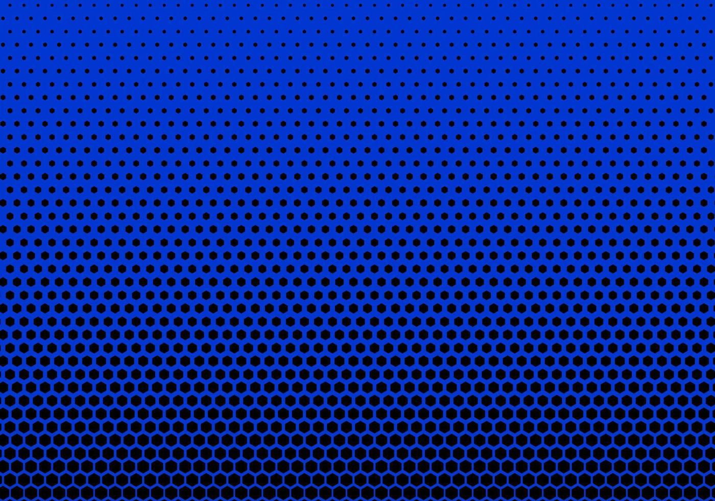 el fondo geométrico usa formas hexagonales para formar un patrón de grande a pequeño. fondo azul utilícelo como fondo de pantalla o ilustración. vector