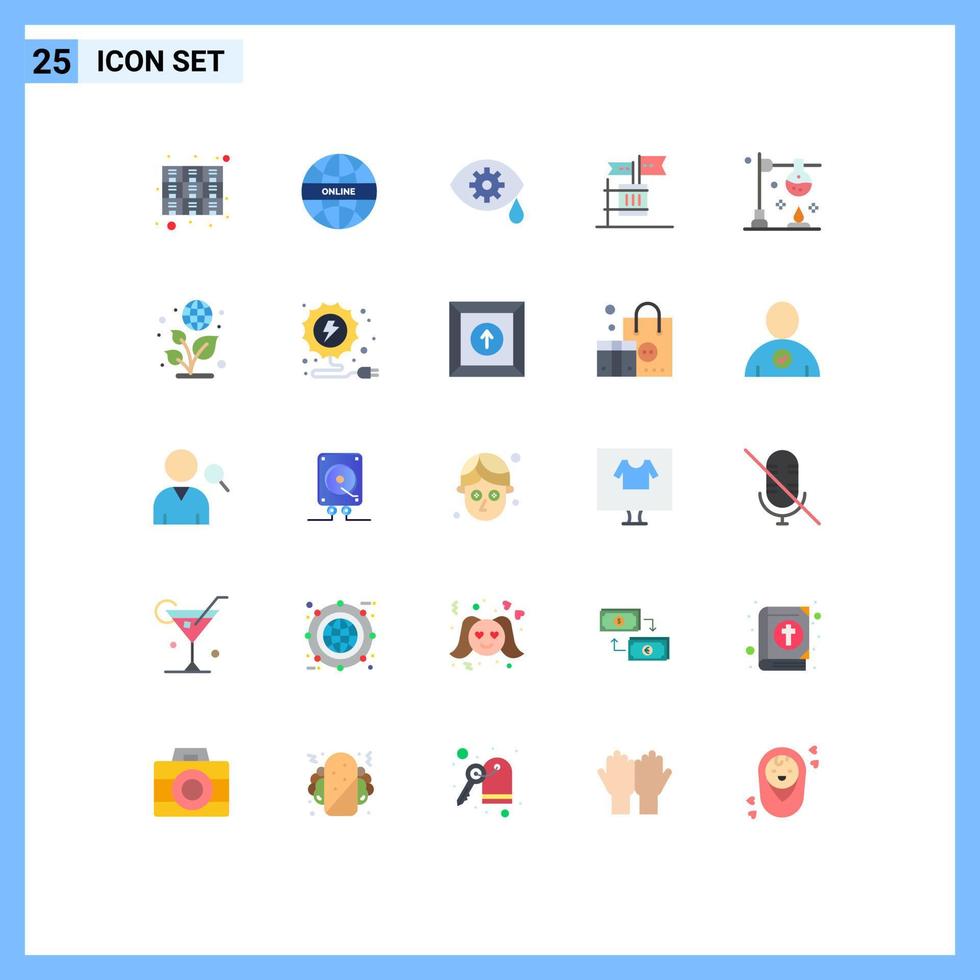 Universal Icon Symbols Group of 25 Modern Flat Colors of burner garbage world election ballot Editable Vector Design Elements