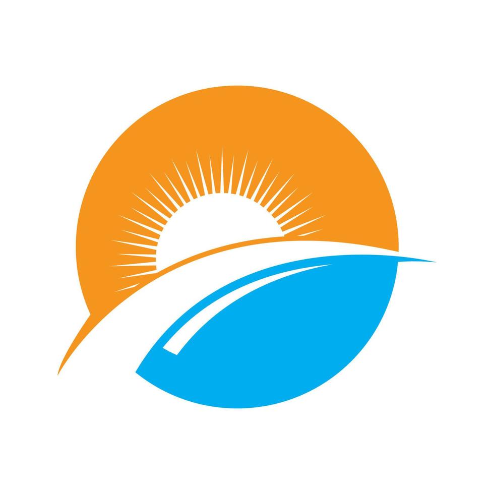 Sunset beach logo images vector