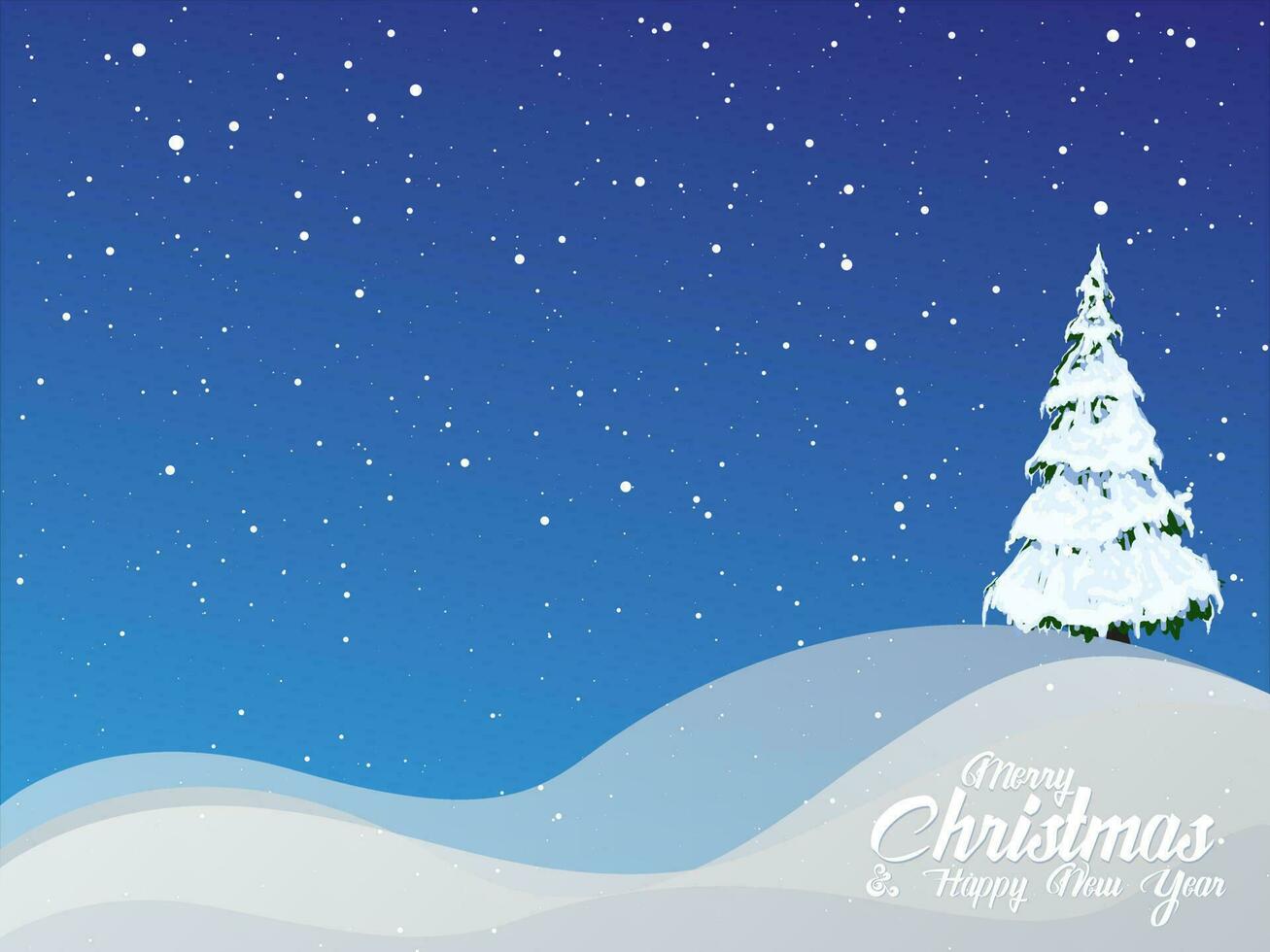 Simply Christmas Winter Snow Post Card vector