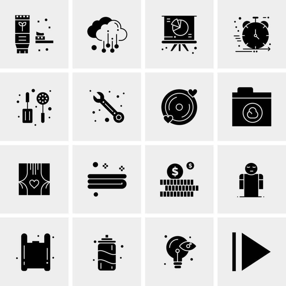 16 iconos universales de negocios vector ilustración de icono creativo para usar en proyectos relacionados con la web y dispositivos móviles