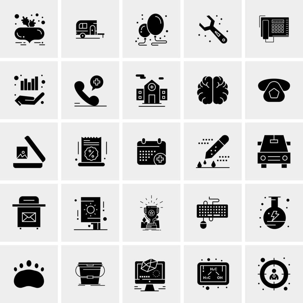 25 iconos de negocios universales vector ilustración de icono creativo para usar en proyectos relacionados con la web y dispositivos móviles