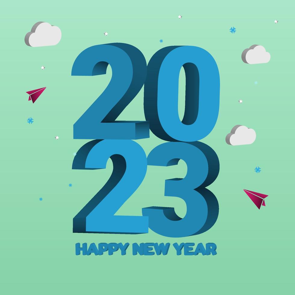 2023 new year illustration with big number vector