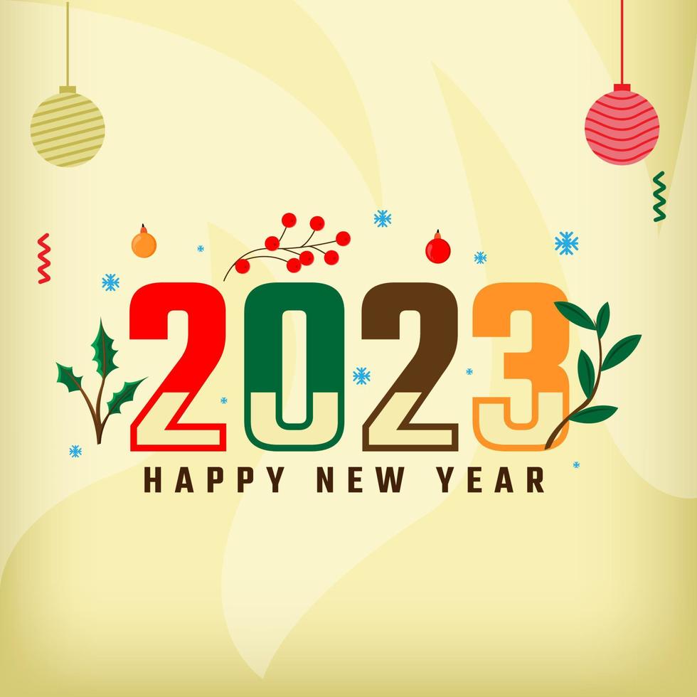 Flat new year 2023 banner template vector
