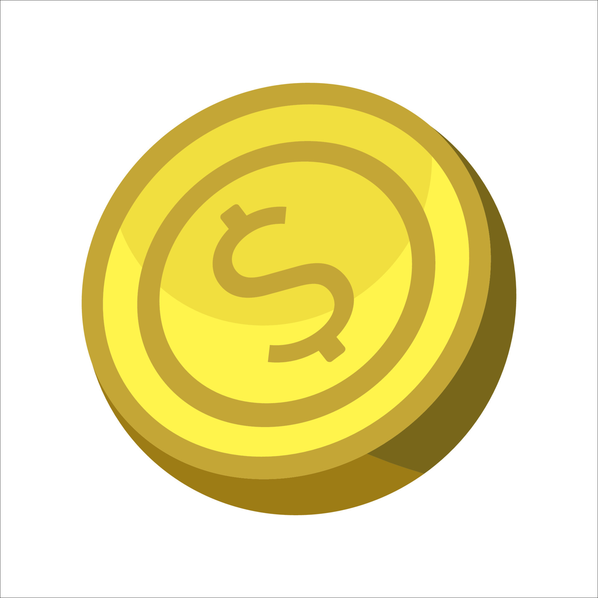 Gold coin icon. With dollar sign. Vector illustration isolated on white ...