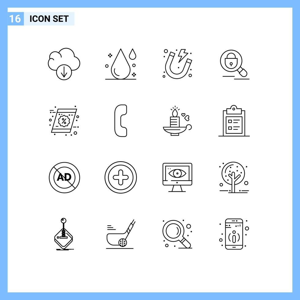 16 Creative Icons Modern Signs and Symbols of gift coupon energy internet research Editable Vector Design Elements