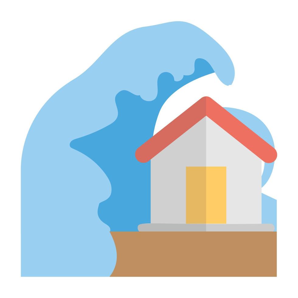 Trendy Flooded House vector