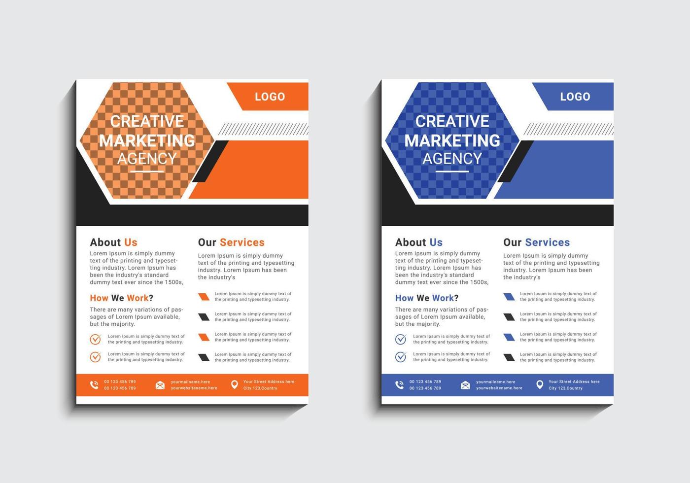 Modern and creative professional corporate business flyer template design in a4 vector