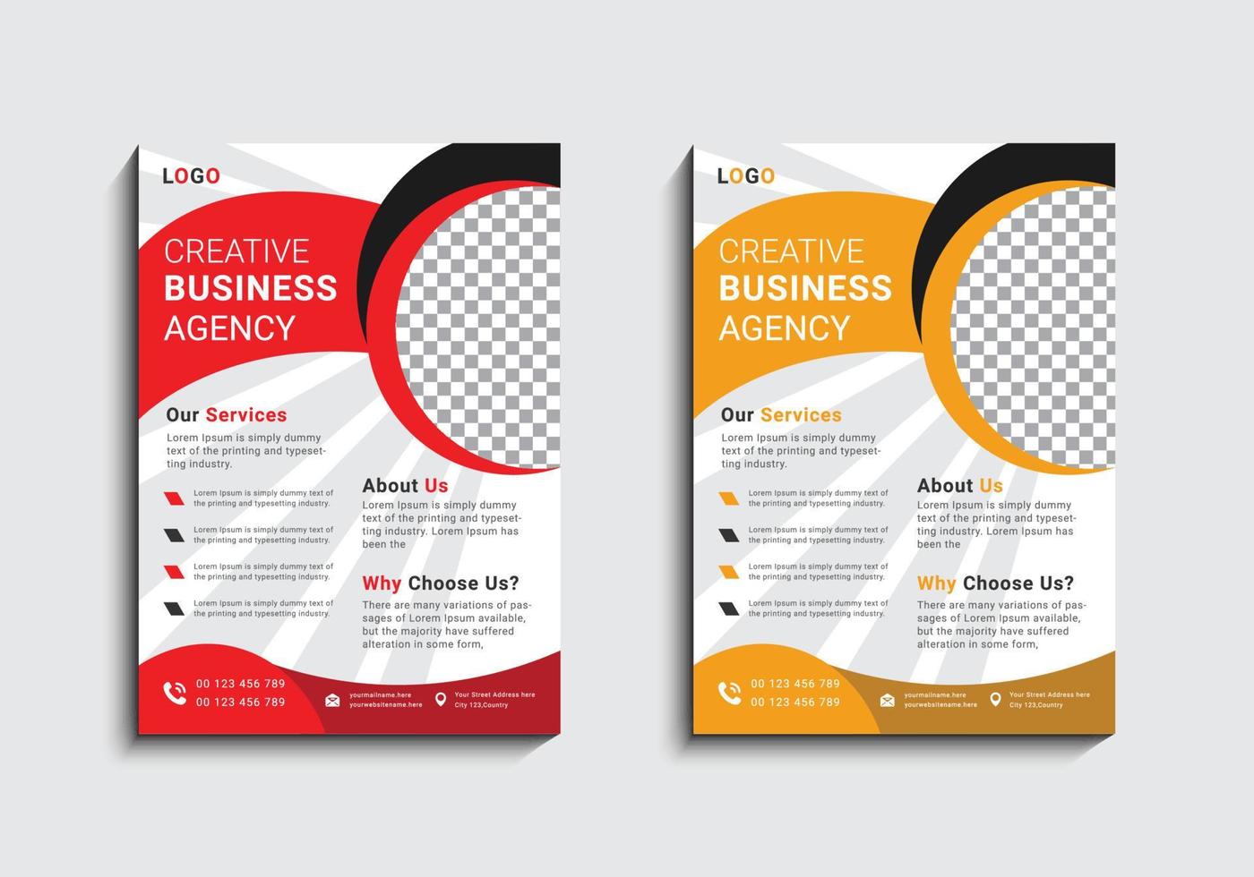 Modern and creative professional corporate business flyer template design in a4 vector