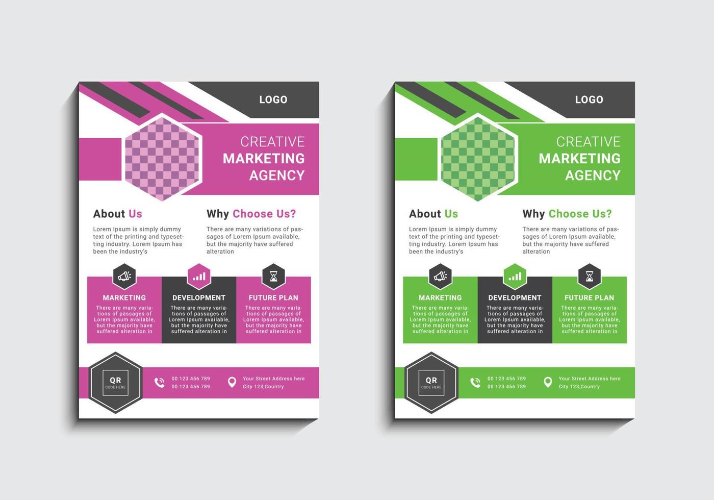 Modern and creative professional corporate business flyer template design in a4 vector