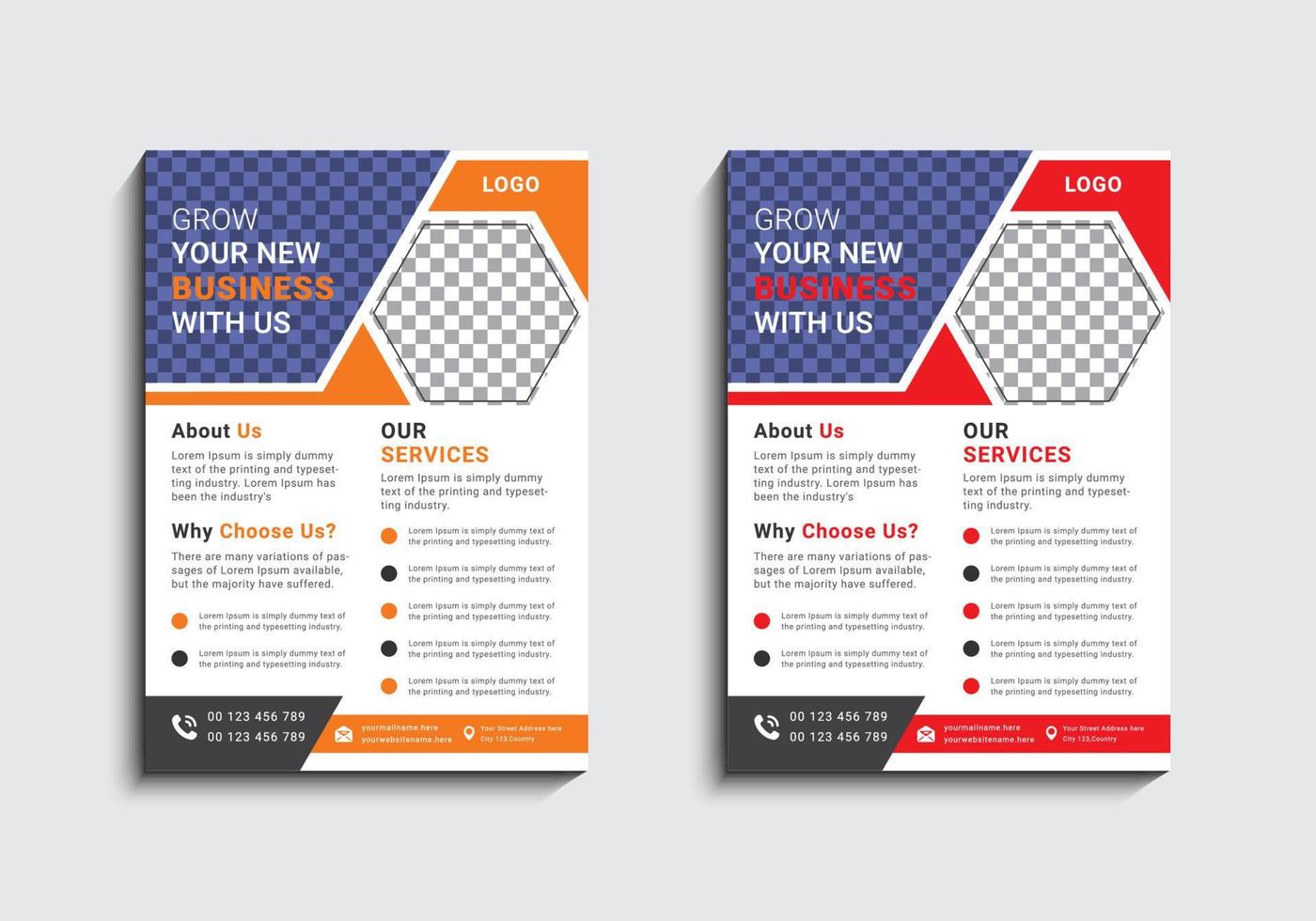 Modern and creative professional corporate business flyer template design in a4 vector
