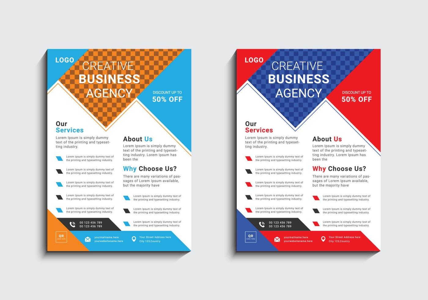 Modern and creative professional corporate business flyer template design in a4 vector