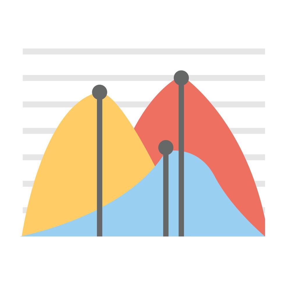 Trendy Curve Graph vector