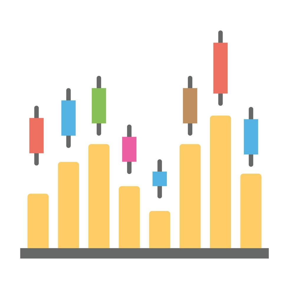 Trendy Candlestick Chart vector