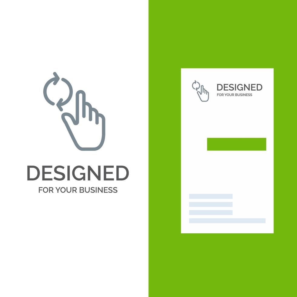 Finger Hand Refresh Gesture Grey Logo Design and Business Card Template vector