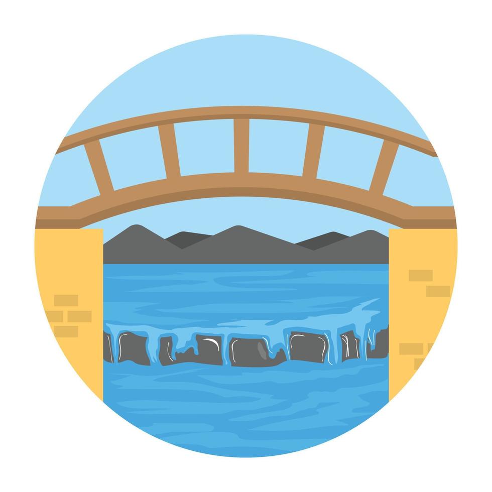 puente de río de moda vector