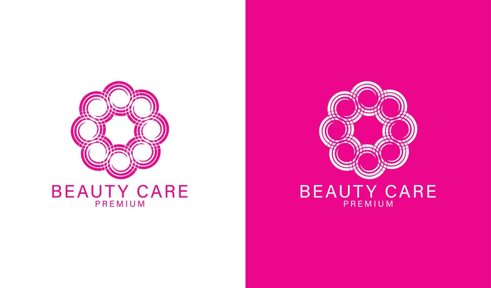 beauty care logo simple design idea vector