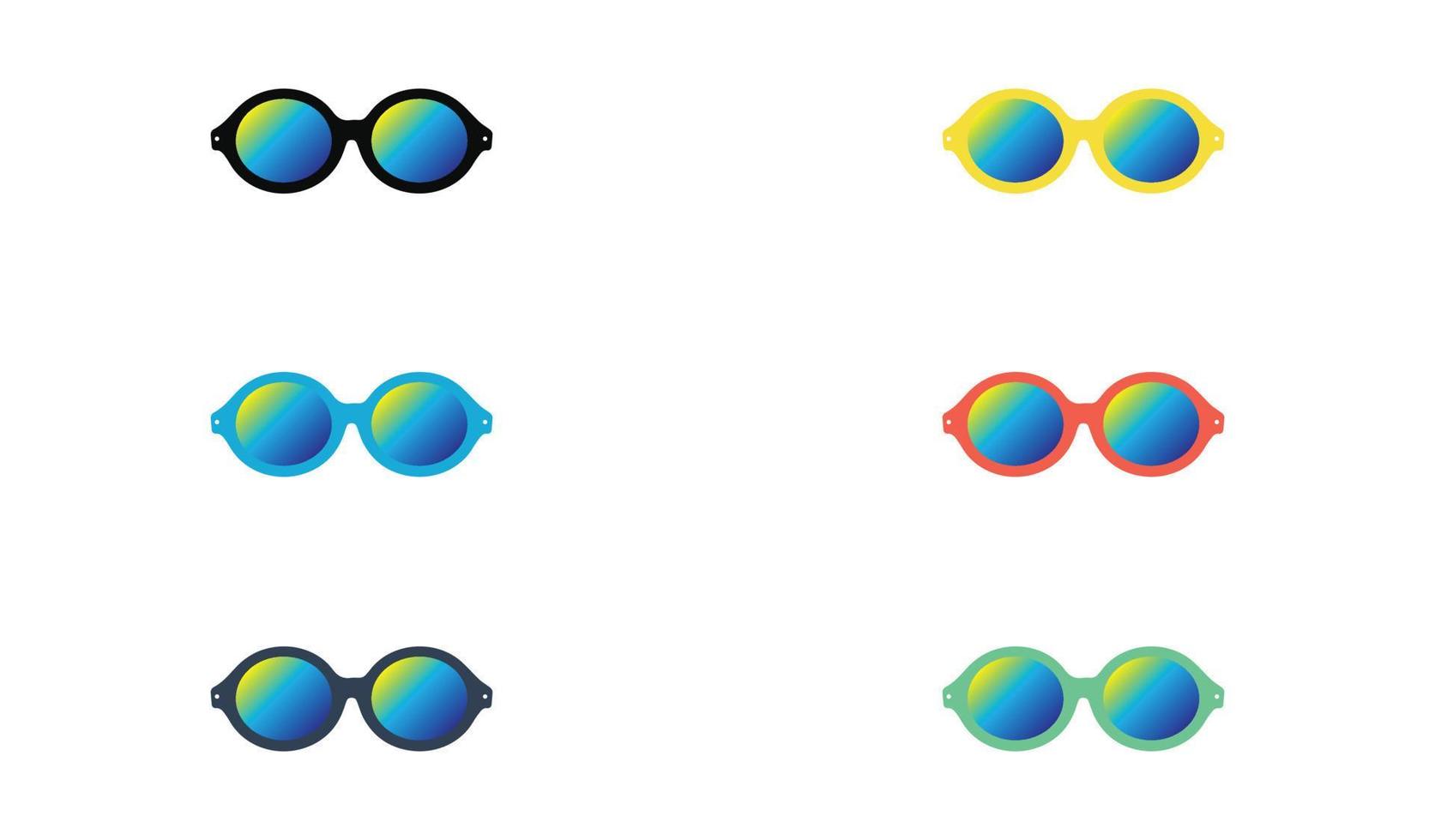 conjunto de gafas de sol de dibujos animados coloridos vector