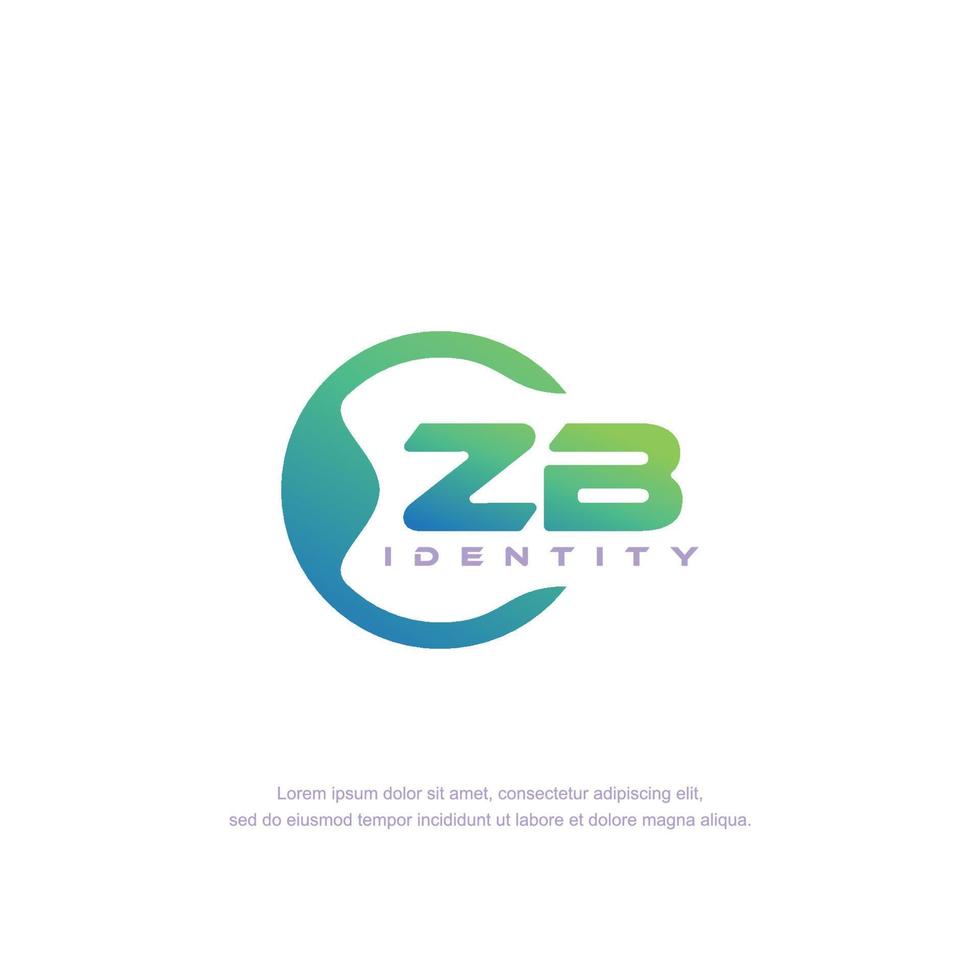 ZB Initial letter circular line logo template vector with gradient color blend