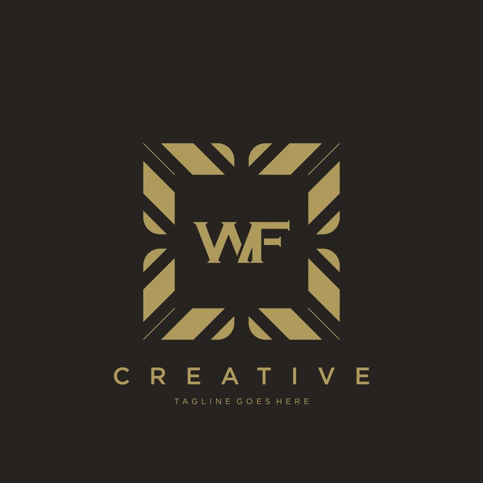 WF initial letter luxury ornament monogram logo template vector