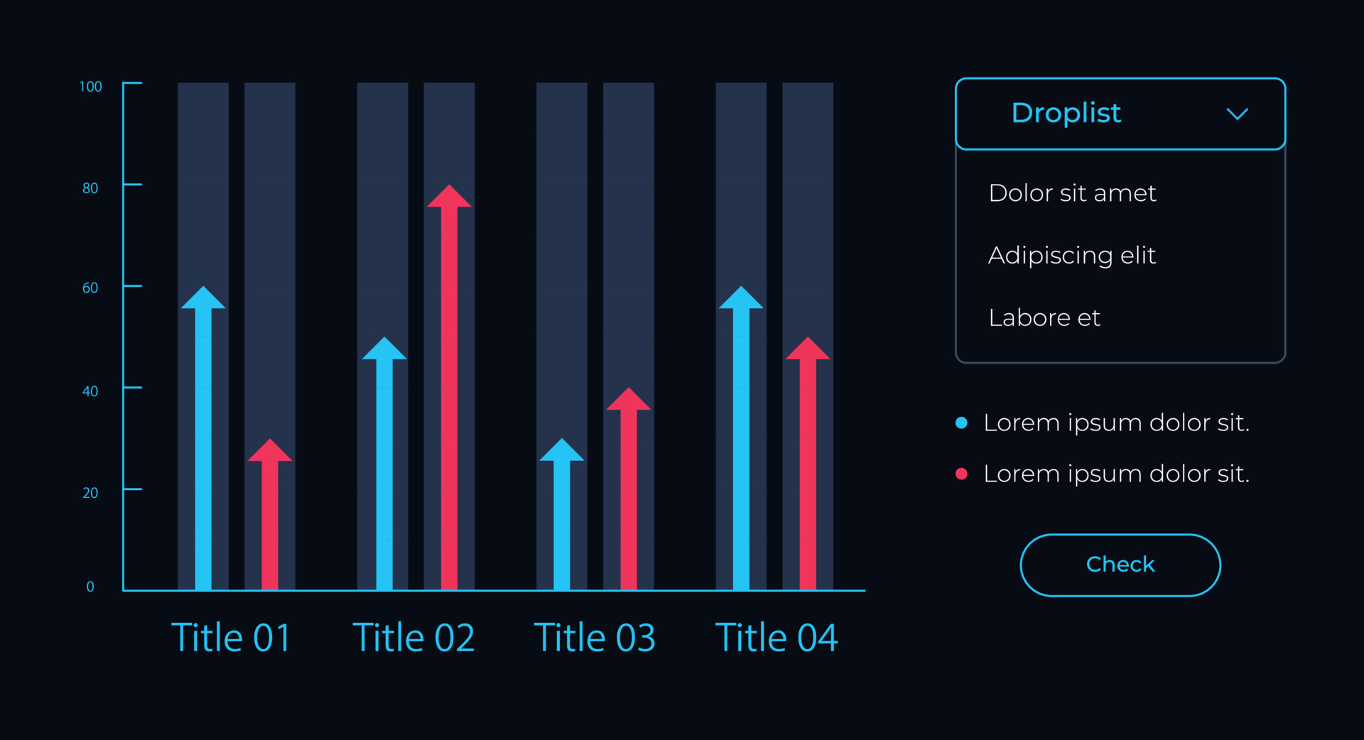Data comparison chart UI element template. Editable isolated vector Chart Ui Components