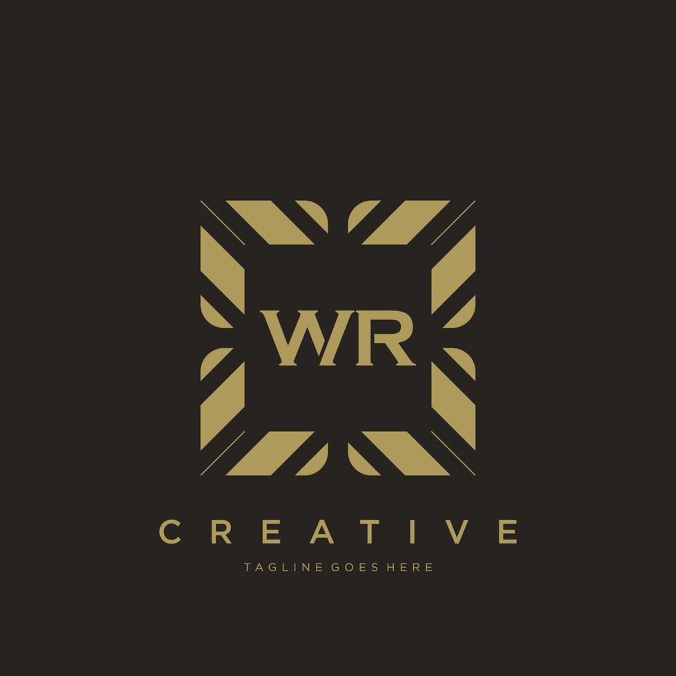 WR initial letter luxury ornament monogram logo template vector