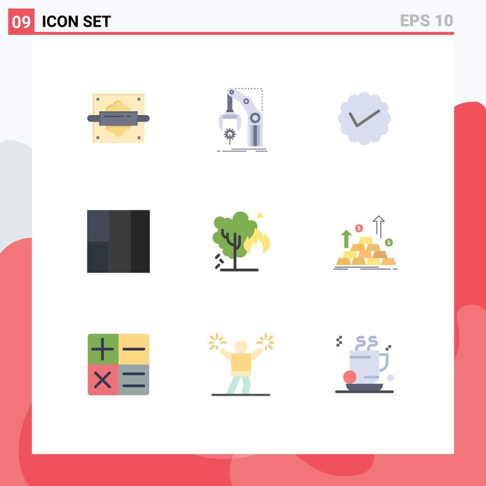 Universal Icon Symbols Group of 9 Modern Flat Colors of environment layout package grid social Editable Vector Design Elements