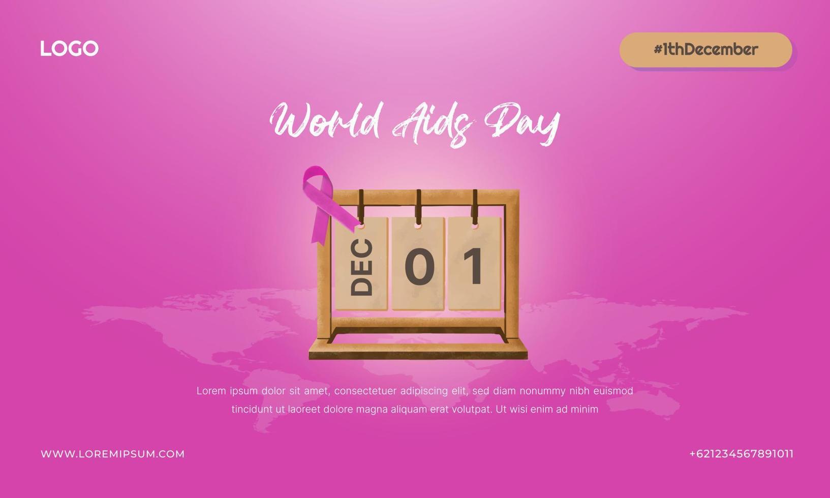 World aids day awareness background template vector