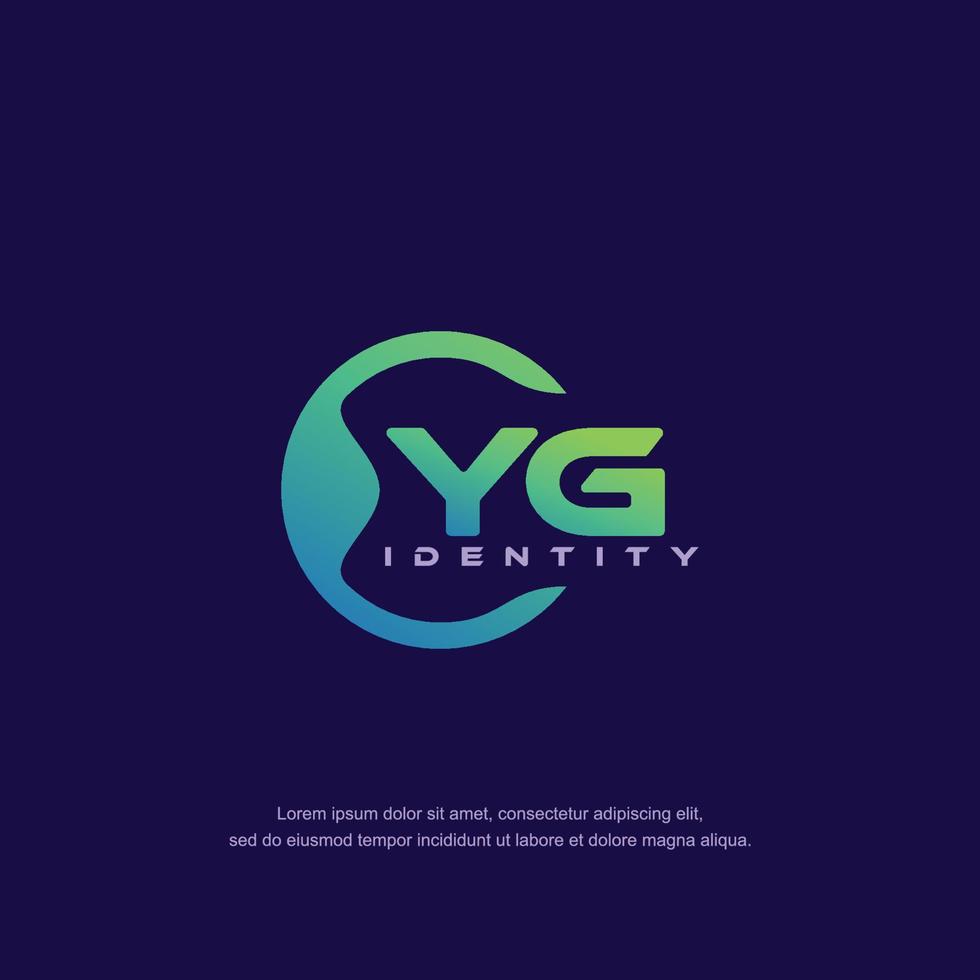 YG Initial letter circular line logo template vector with gradient color blend