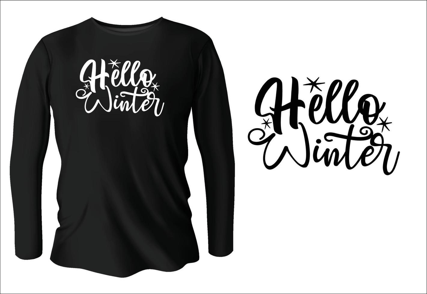 hello winter t-shirt design with vector