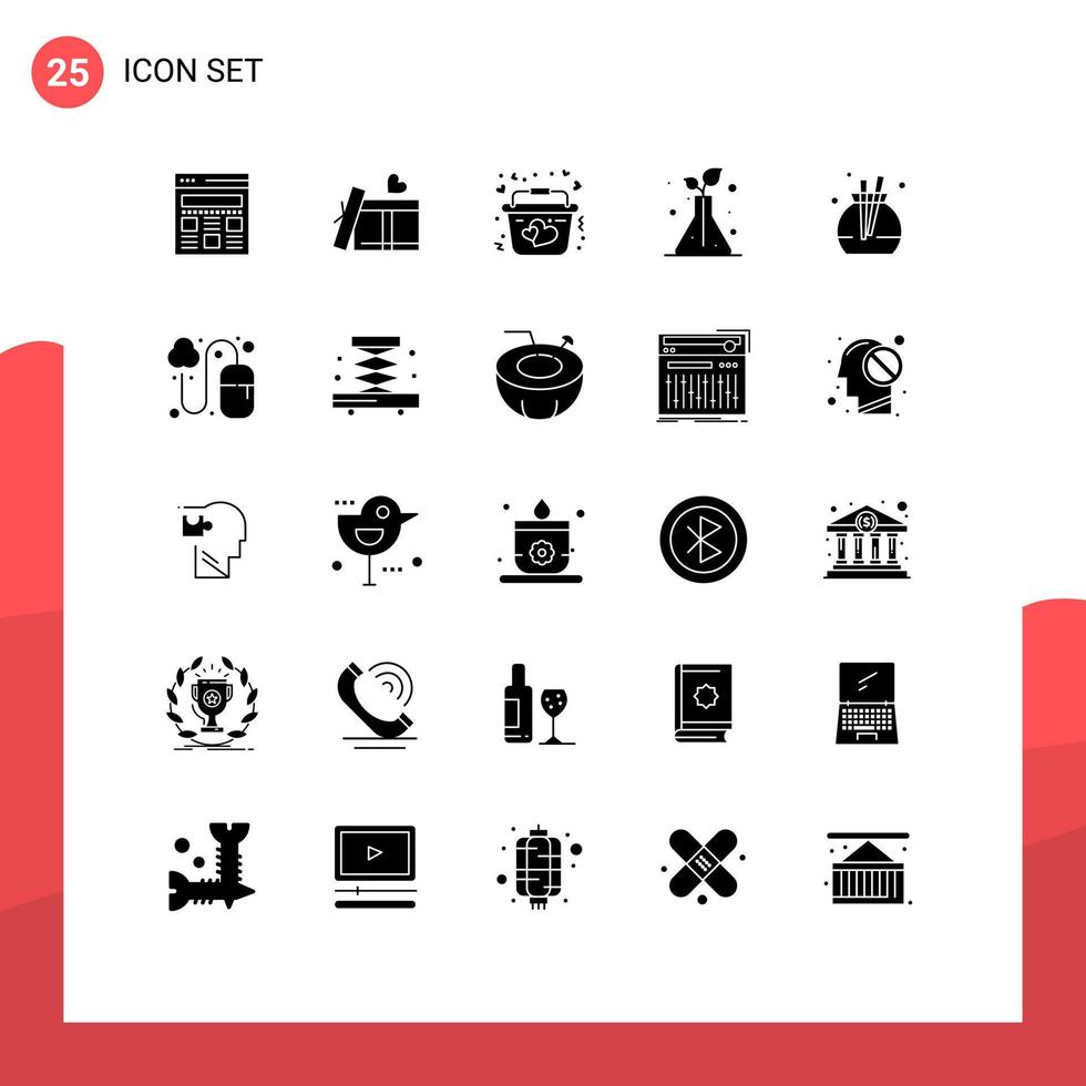 Stock Vector Icon Pack of 25 Line Signs and Symbols for designing scent love perfume trees Editable Vector Design Elements