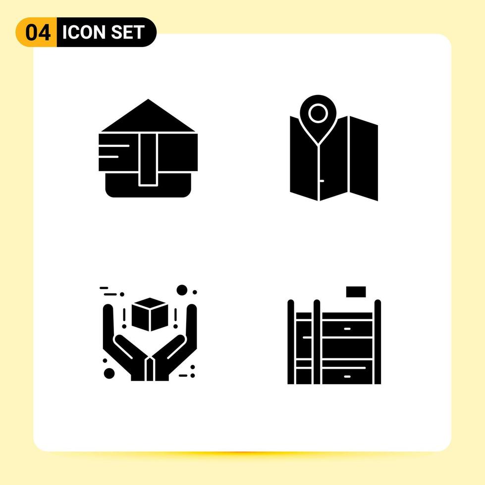 4 Creative Icons Modern Signs and Symbols of bag best map track premium Editable Vector Design Elements