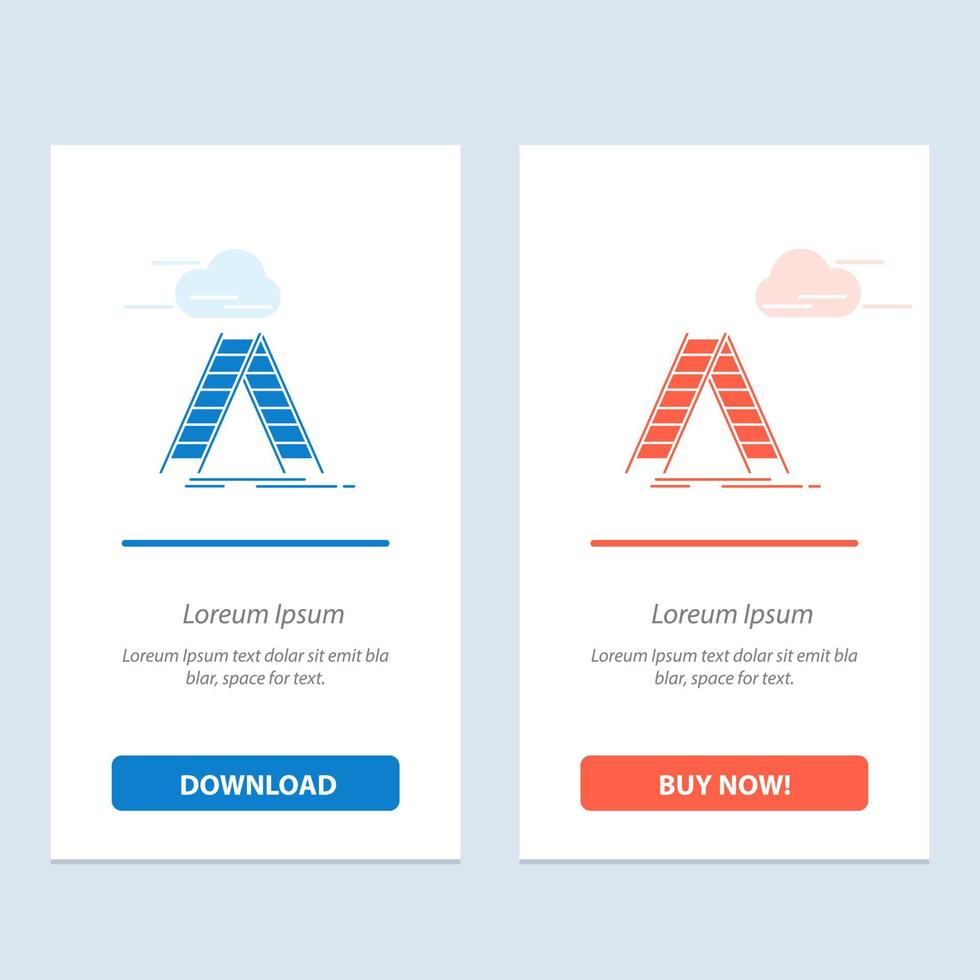 Ladder Building Construction Repair  Blue and Red Download and Buy Now web Widget Card Template vector