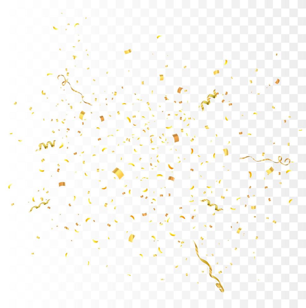 Golden confetti isolated. Festive background. vector