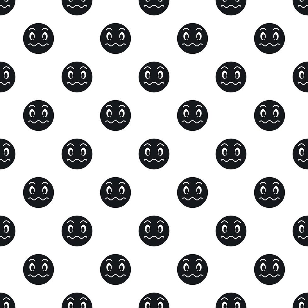 Puzzled emoticon pattern, simple style vector