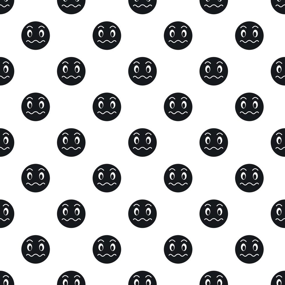 Puzzled emoticon pattern, simple style vector