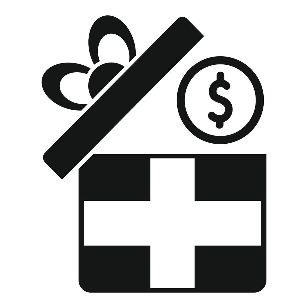 vector simple de icono de caja de regalo de caridad. donar web